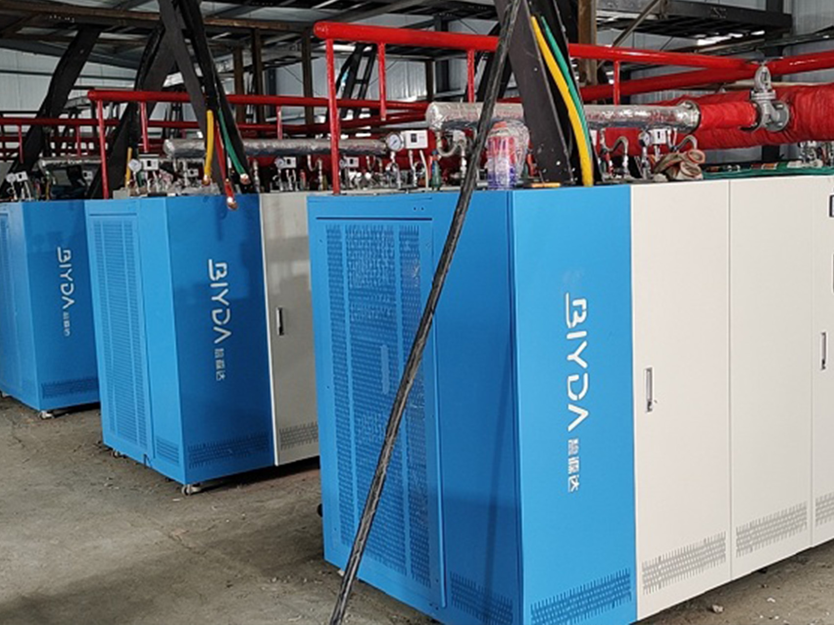 新疆和靜縣巴州凱宏礦業16臺360kw電磁蒸汽發生器供暖